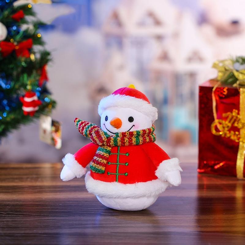 7/8/12’’ Plush Toy Mini Snowman Lovely Christmas Ornament Soft Stuffed Cotton Toy for House Decoration Hanging Gift Toy
