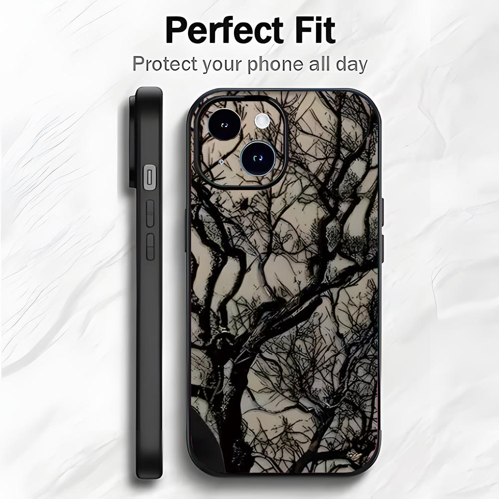 

Sketch Black Tree Branches Art Phone Case Phone Case Soft Packaging Lightweight For iPhone17 16 15 14 13ProMax iphone12promax