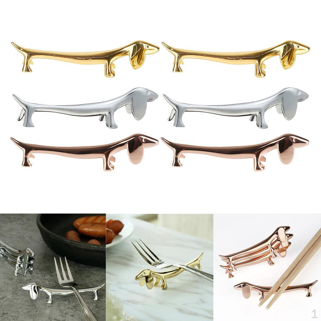 

6 шт., держатель для палочек для еды из цинкового сплава в японском стиле, собачка-олень