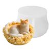 3D Rose Bett Katze Silikon Kerzenform Katze auf Rosenbett Schokoladenformen DIY Tier Skulptur Aromatherapie Kerzenherstellung Formen