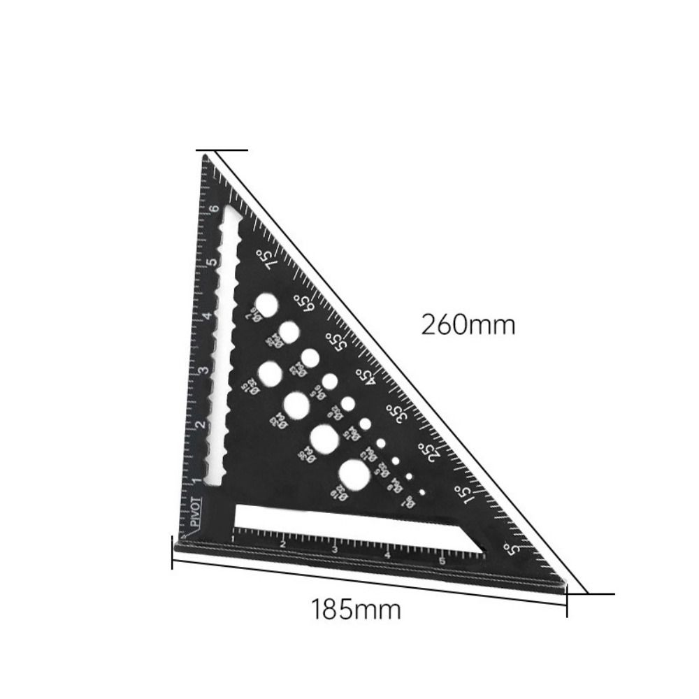 Portable 7inch Triangle Ruler Aluminum High Precision Woodworking Square Multifunctional Wear Resistant Angler Scriber