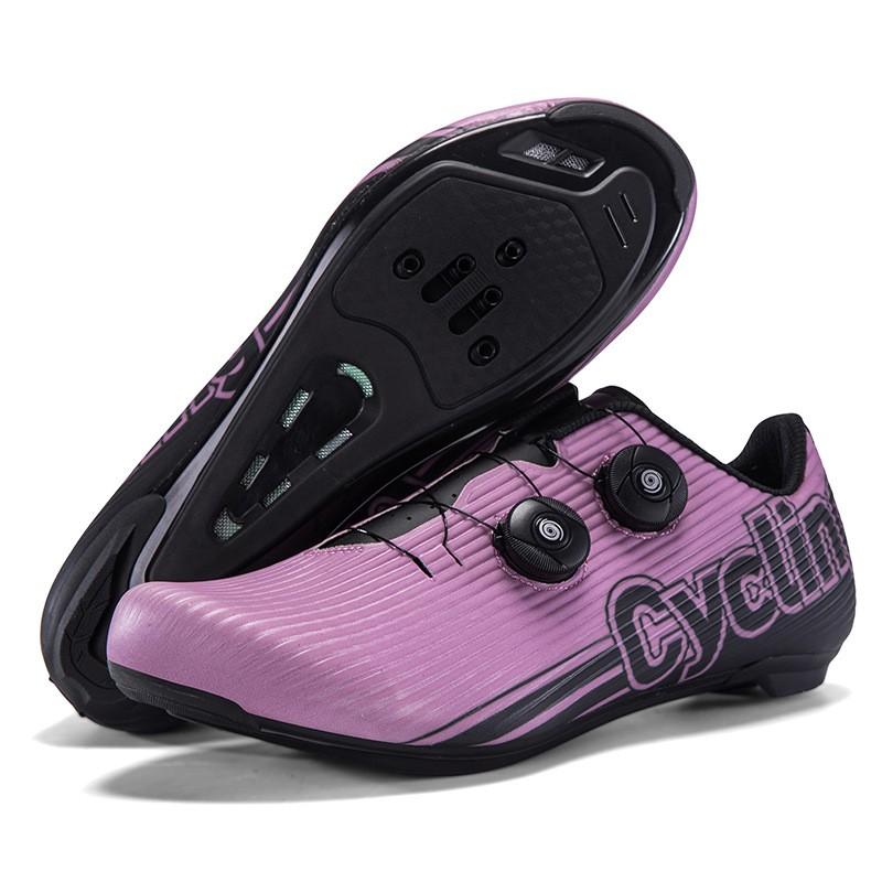 Mens Road Cycling Shoes With Cleat Compatibility Hard Sole MTB Bike Pedal Lock Breathable Lightweight