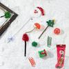 1 Set Christmas Cat Toys Cats Rattle Ball Plush Mice Cat Teaser Wand Kittens Stress Relief Interacting Toys for Cats Play Training Christmas Gift