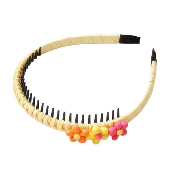 Baby Headband Anti-Slip Toothed Comb Soft 3D Heart Flower Decoration Hair