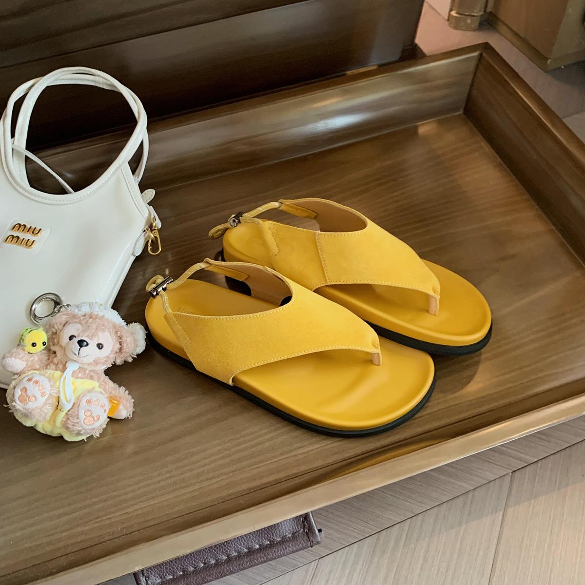 

Grape mother same Roman style drawstring vacation beach toe sandals women s summer minimalist style versatile flat sandals women 35