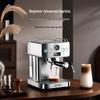 Kompaktní poloautomatický kávovar na espresso s vysokotlakou parou a napěňovačem mléka - Nerezový kávovar pro domácnost a kancelář