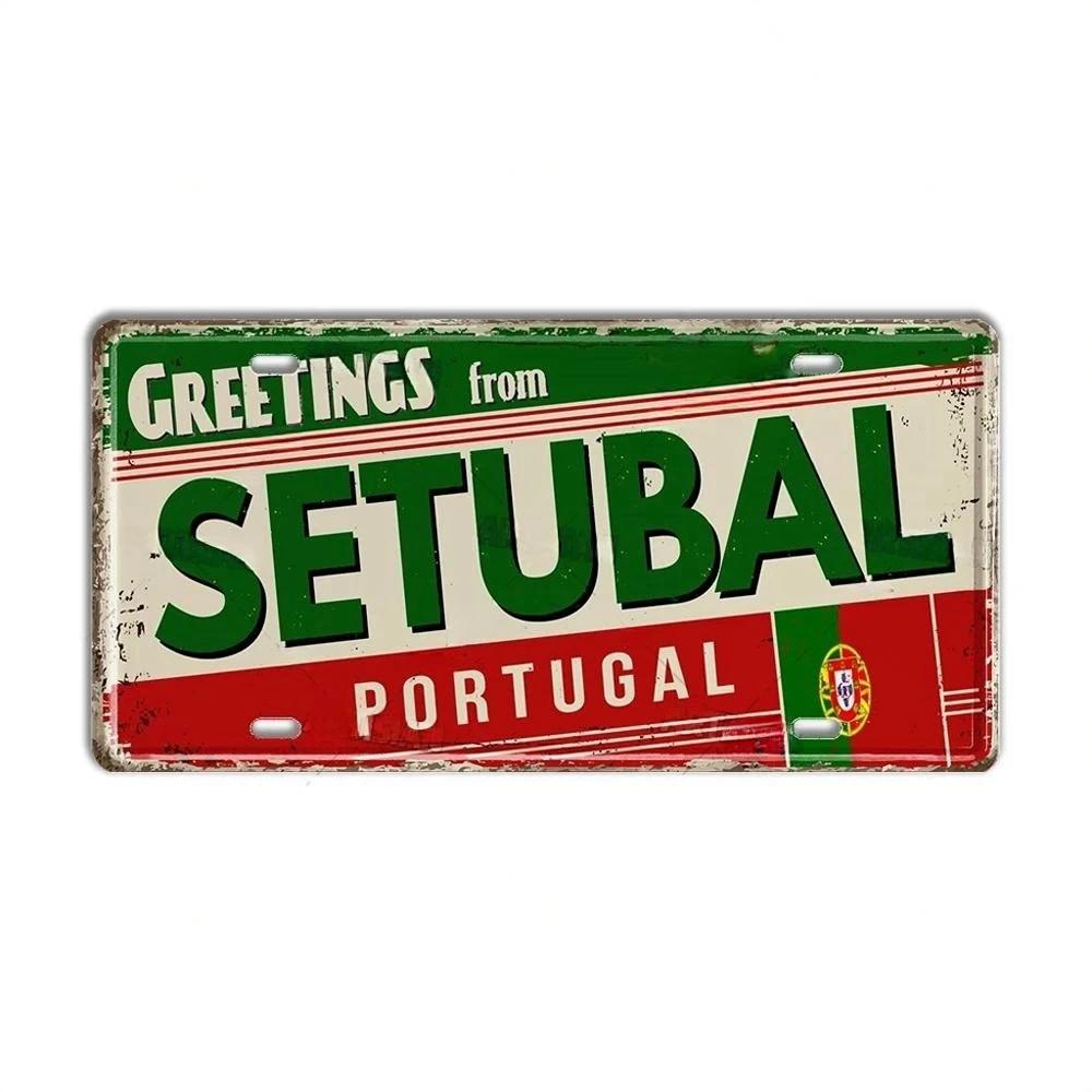Placa de metal Turquia Portugal Placa de licença Portugal Marco Cidade Estado Placa decorativa Garagem Clube Caverna do homem Bar Pub Decoração de parede