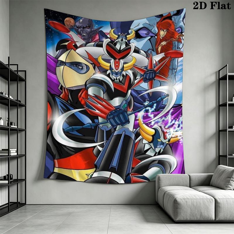 Grendizer Goldorak anime Wall Tapestry Aesthetic Wall Hanging Printed Fabric Blanket Decorative Tapestries for Bedroom Living Room Home Decor