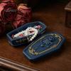 Skull Storage Organizer Gothic Casket Jewelry Box, Resin Spooky Figurine for Tabletop Rings, Halloween Dark Organizer, Unique Gift Goth Lovers