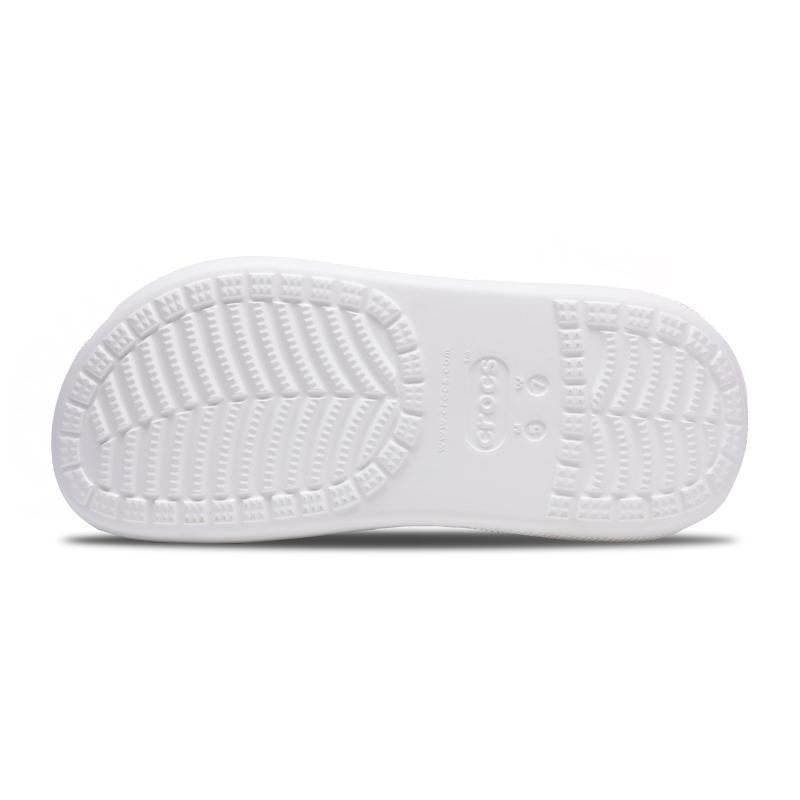 Crocs Crush Clog You Yunu Waist EVA Casual Versatile Trend Solid Colour Classic Embroidery Hole Shoes 5.2cm Unisex White