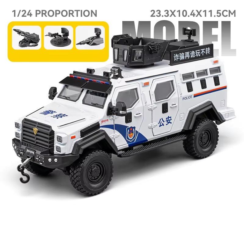 1:24 Modellspielzeug Rezvani Vengeance Sabertooth Gepanzerte Polizeiautos Legierung Druckguss Türen Geöffnet Rückzieher Sound Licht Kind Edutainment