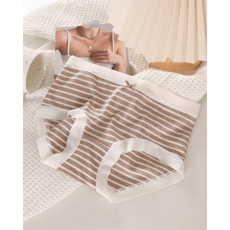 Minimally Clean New Style Striped Panties with No Trace and Antibacterial Triangle Women’s Panties