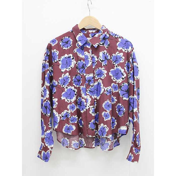 [Price reduction] Jena Print Short Shirt Women s Blue x Bordeaux [Used]