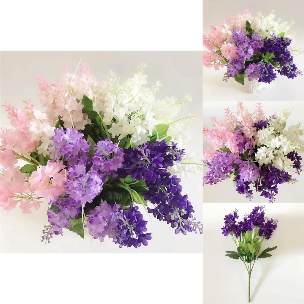 Charming 5 Heads Artificial Hyacinth Fake Silk Flowers Bouquet For Lovely Home And Event Decor