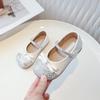 Girls' princess shoes 2025 spring and autumn new Korean version of foreign-style children's crystal shoes with sequined soft soles medium and older ch