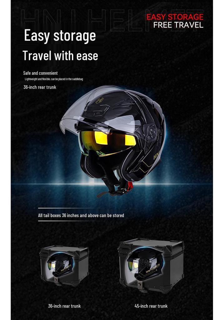 Men's 3/4 Motorcycle Helmet - National Standard Class A, 3C Certified, Electric Vehicle, Summer Safety Helmet