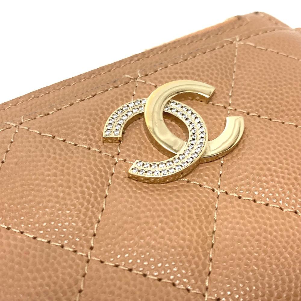 Chanel CC Mark Matelasse Compact Wallet Bi-fold Folded Wallet Caviar Leather