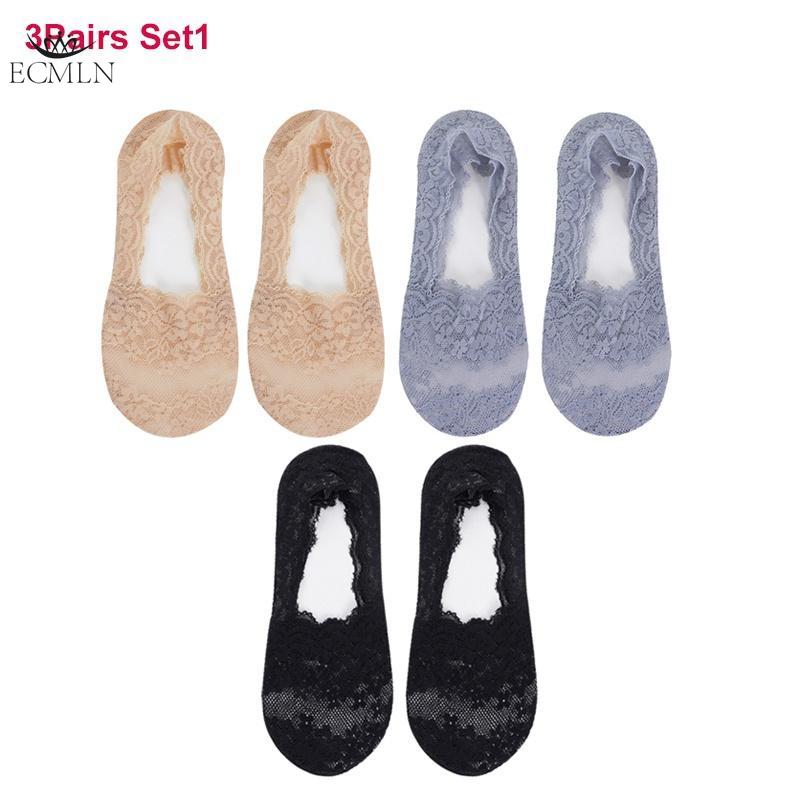 

Новые кружевные носки-лодочки для женщин на лето тонкие неглубокие силиконовые нескользящие не спадающие невидимые носки One Szie