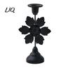 Rustic Pillar Candle Holder Vintage Metal Holder, Romantic Candlestick Dinner Table Centerpiece, Retro Aged Texture Decor for Wedding Party