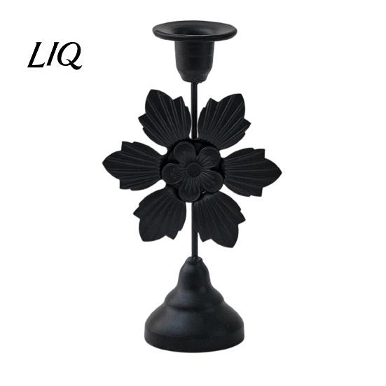 Rustic Pillar Candle Holder Vintage Metal Holder, Romantic Candlestick Dinner Table Centerpiece, Retro Aged Texture Decor for Wedding Party