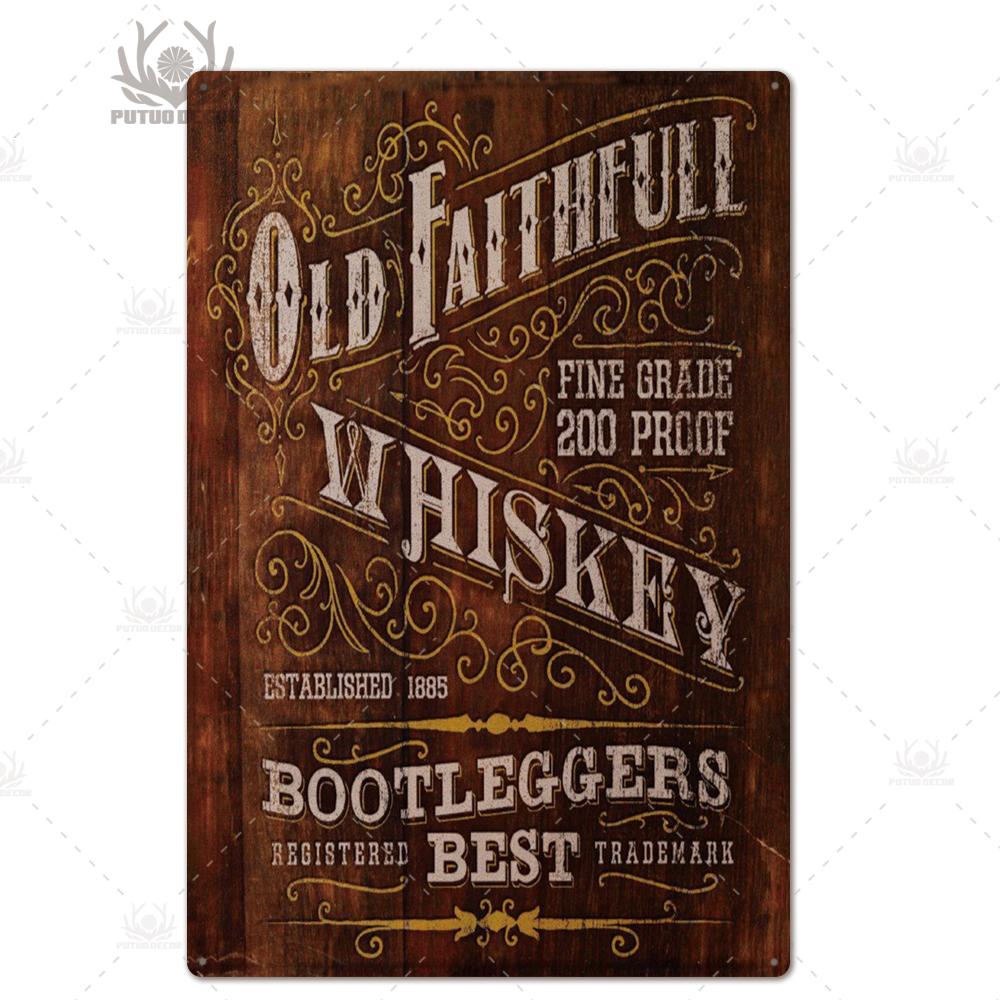 Putuo Decor Tin Signs Plaque Metal Vintage Cocktail Metal Sign Wall Decor for Man Cave Bar Club Iron Painting Decorative Plate