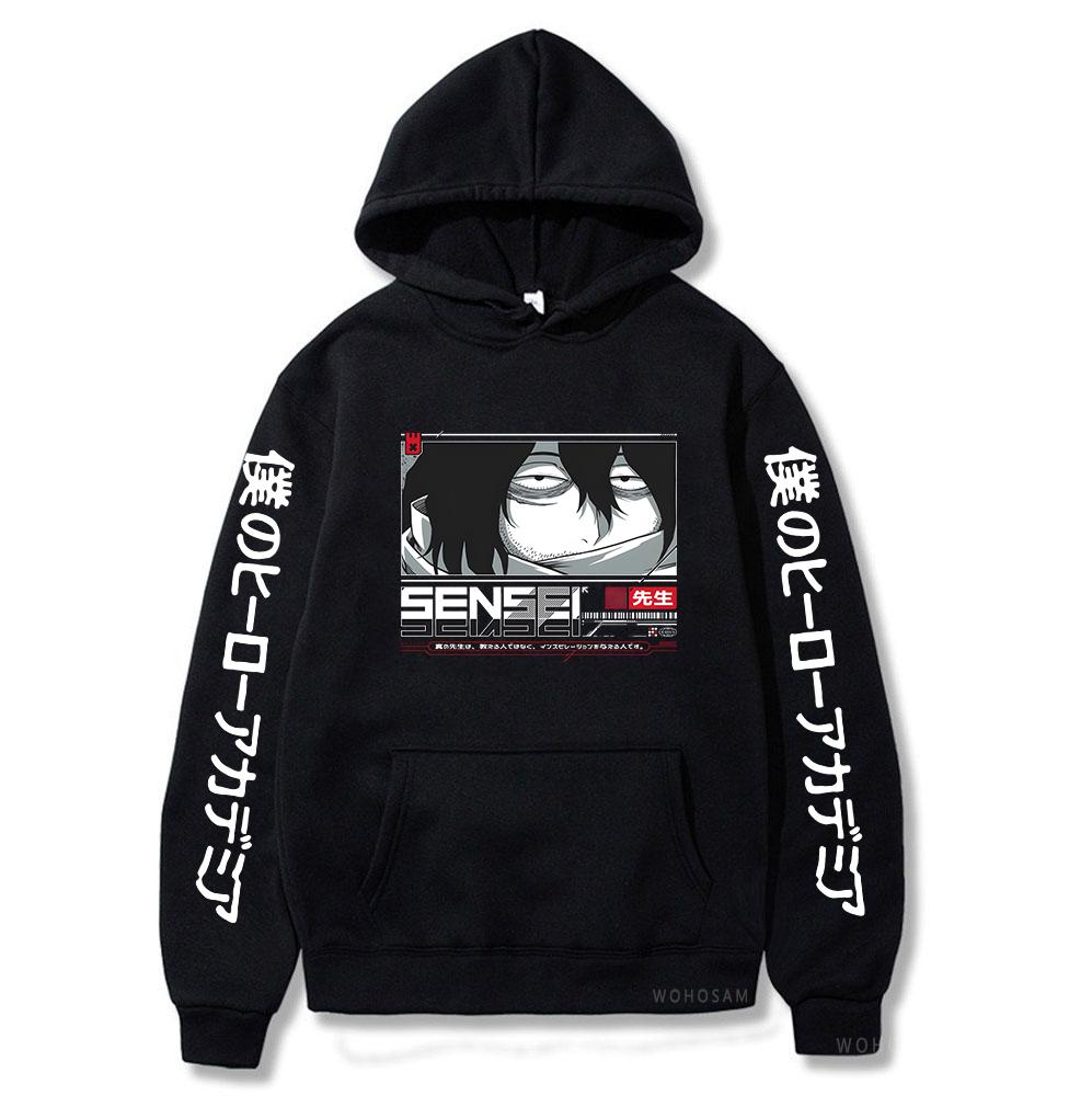 Anime My Hero Academia Aizawa Shouta Graphic Print Hooded Oversize Hoodie Men Women Sweatshirts Harajuku Unisex Warm Streetwear 3XL
