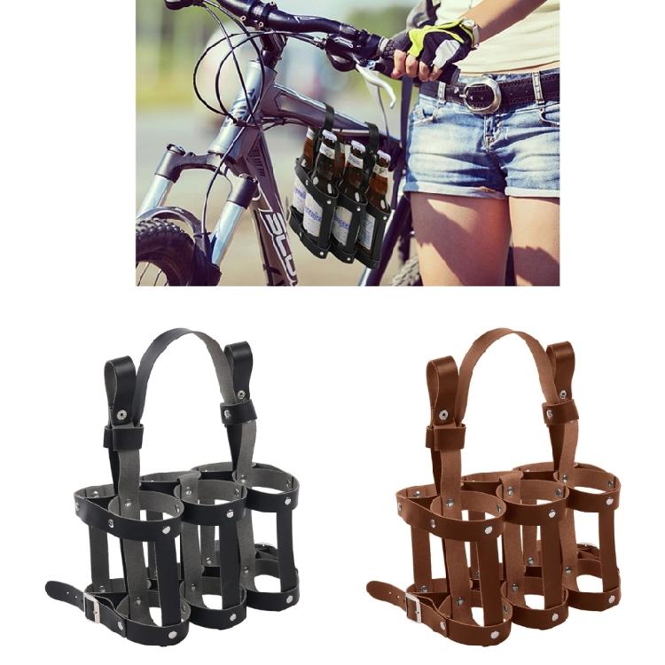 Bike Beer Bottle Carrier with Handle Folding Bottle Carring Bag Holds 6 Bottles