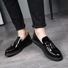 Patent Leather Fashion Casual Foot Leather Shoes Business Pointed Lazy One Pedal Men'S Shoes One Piece 9203-X