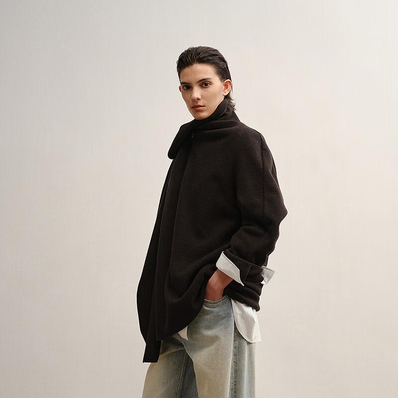 Less 2025 Autumn H-line Long Sleeve Wool Coat