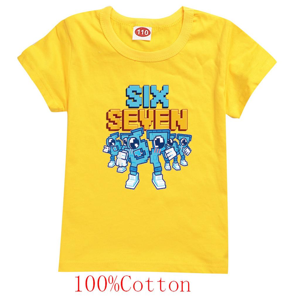 9193 Kinder Jungen Mädchen Steal a Brainrot 67 Six Seven Print Kurzarm-Baumwoll-T-Shirt