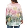 Damen Modisches Lässiges Langärmliges Übergröße Print Top Übergröße Floral Print Top