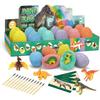 12Pack Easter Dino Egg Dig Kit, Dinosaur Excavation Toy with Tools & Learning Cards, STEM Archaeology Science Set, Easter Party