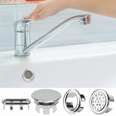 Sink Overflow Ring Drain Cover Replacement Bathroom Kitchen Sink Wash Basin Trim Overflow Cover Hole Insert Round Caps