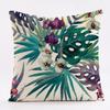 New Flower-and-bird Tropical Plant Waterproof Pillowcase, Printed Sofa Cushion, Detachable and Washable Pillow 45x45cm (Pillow Insert Not Included)