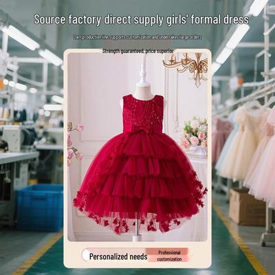 Girls' Thousand-Layer Butterfly Bridesmaid Dress - Puffy Skirt, Evening & Holiday Princess Attire