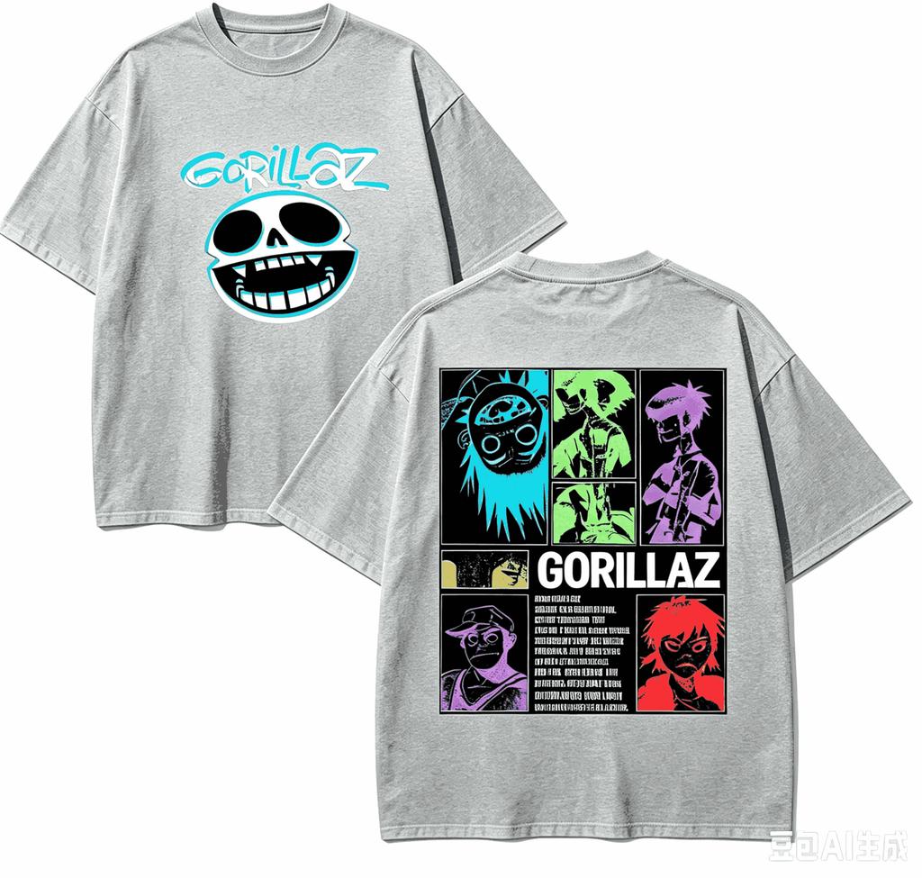 Gorillaz For Fan Gift Tshirt Unisex Unisex Harajuku Oversizedunisex Short Sleeve Streetwear High Quality Couples Comfortable Soft