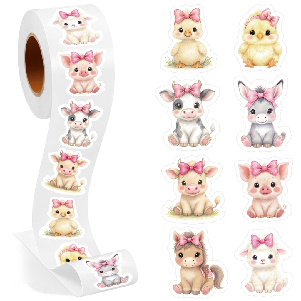100-500pcs Cartoon Animals Stickers Thank You Birthday Wedding Party Gift Wrapping Label Scrapbook Stationery Stickers