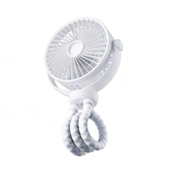 

Portable Stroller Fan Rechargeable Clip-on Fan with 3-Speed 360 Degrees Rotating Head Lightweight Personal Cooler for Car Seat Crib Bike Treadmill A белый