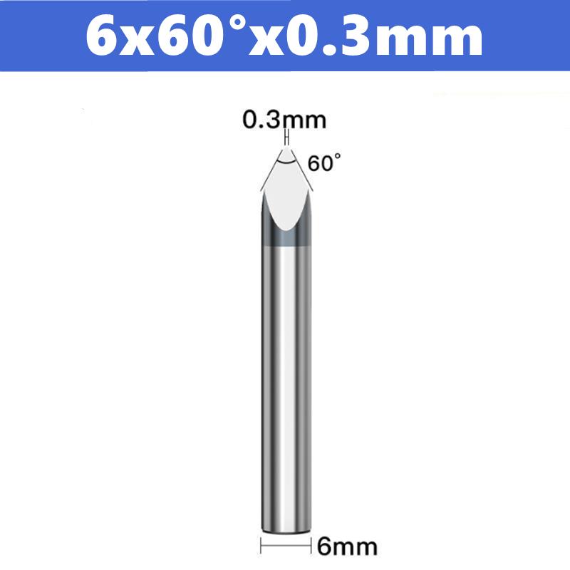 CNC Router Bit 3 Edge Pyramid Engraving Bits 4mm/6mm Shank Carbide End Mill 20,30,40,45,60,90 Degrees CNC Router Milling Tool