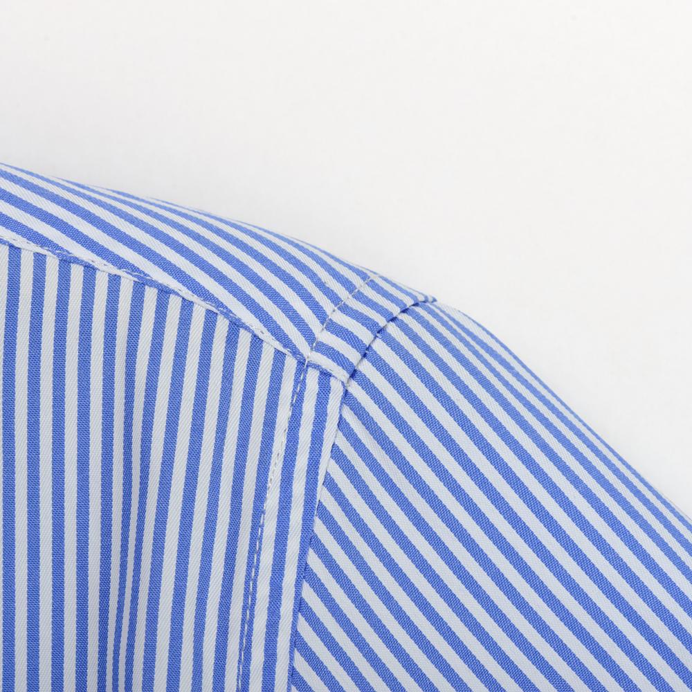 Camicia Uomo A Maniche Lunghe In Cotone Elasticizzato - A Righe, Vestibilità Normale, Classica, Per Lavoro E Tempo Libero