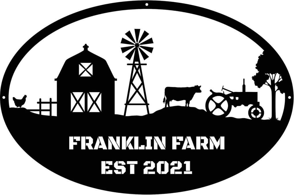 Metal Sign Farmhouse Tractor Windmill Cow Decor Indoor Outdoor Custom