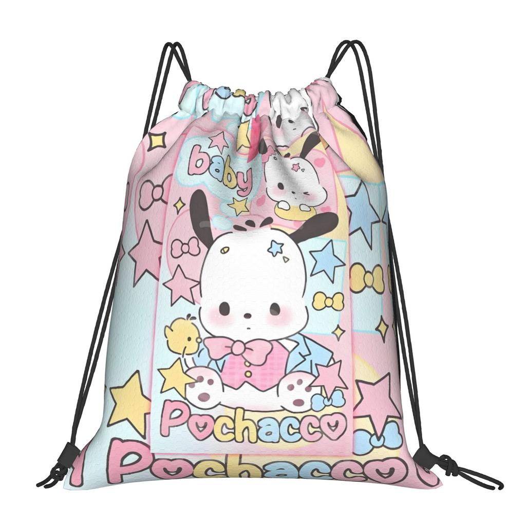 Custom P-Pochaccoes Drawstring Backpack Bags Women Men Lightweight Dog Cartoon Gym Sports Sackpack Sacks for Training