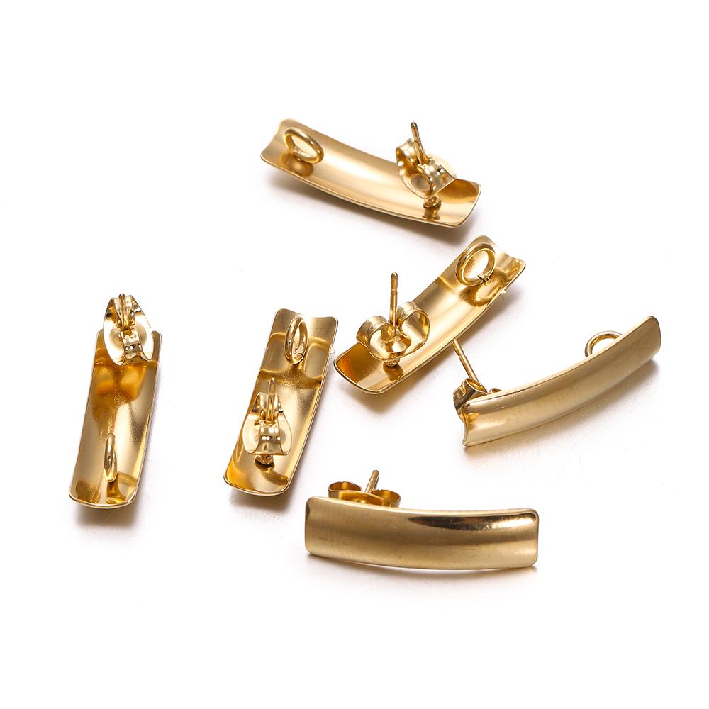 10 Stück/Los Mehrere Stile Edelstahl Stecker Ohrring Basis Runde Blätter Basis für Ohrringe DIY Schmuckherstellung Zubehör