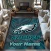 Tappeto in Velluto di Cristallo Philadelphia Eagles, Tappetino Personalizzato con Testo Nome Antiscivolo per Arredamento Casa Regalo