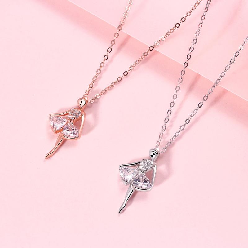 Ballet Dancer Necklace Girl High Sense Korean Version Fashion Light Luxury Niche Design Sense Versatile