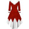 Women's Vintage Christmas Swing Prom Party Cocktail Dress Collar Draped Fishtail V Neck Dresses