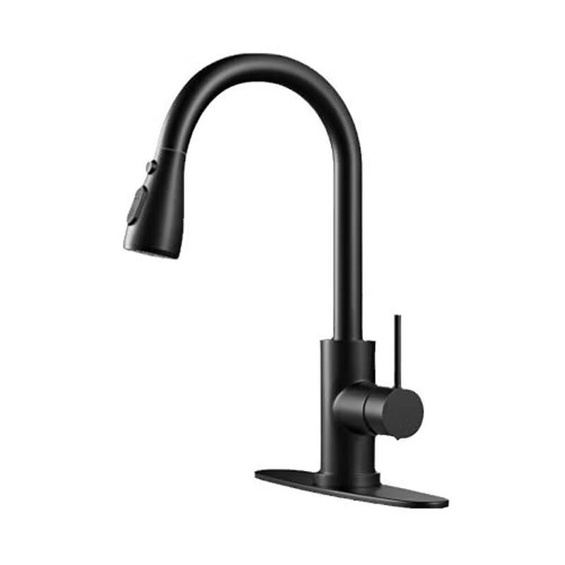 TLXT Golden Pull-out Wall-Mounted Kitchen Faucet