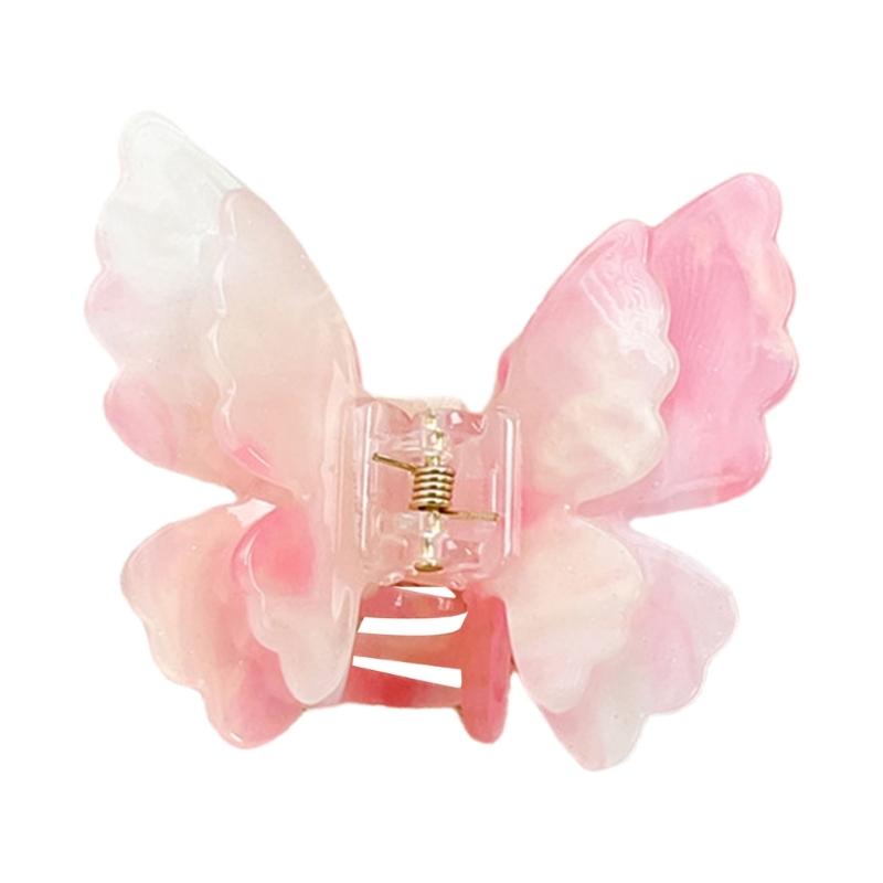 Sophisticated Double Layer Butterfly Hair Clip Claw for Women Modern Hair Styling Tool Complements Various Hairstyles