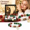 Personalized Custom Engraved Christmas Theme Bracelet with and Natural, Holiday Jewelry Gift