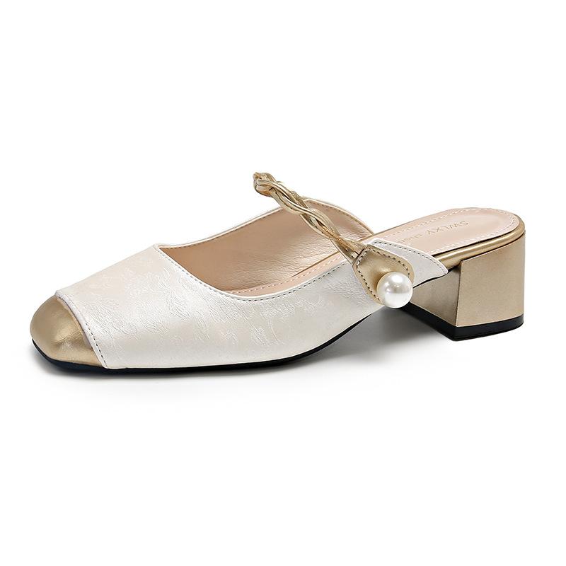 

2025 новый национальный стиль китайский стиль верхняя одежда фея мода универсальная сумка голова полушлепки Мэри Джейн летние шлепанцы женщина 40